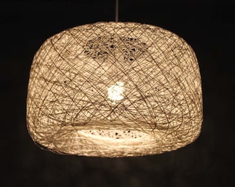 Handmade Hemp Rope Pendant Lamp: Woven Hanging Light