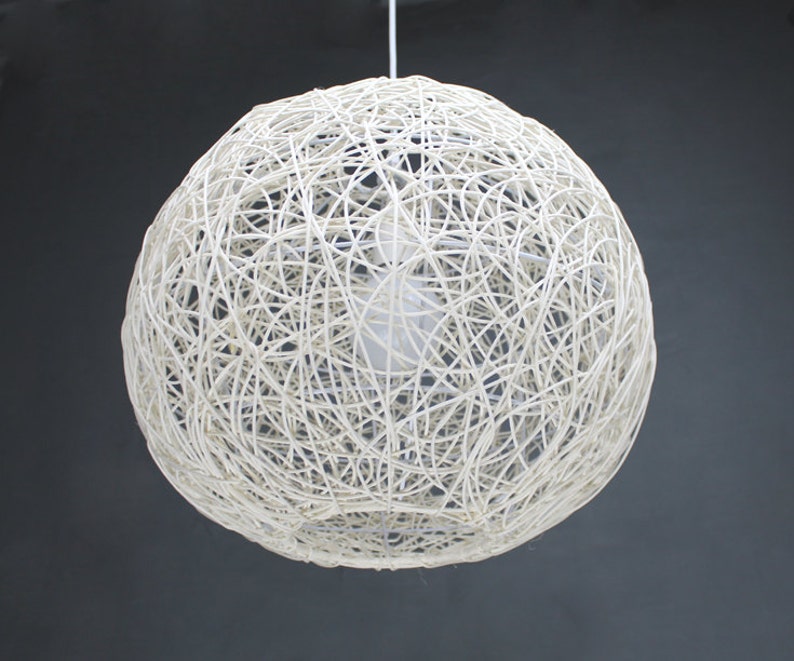 White Rattan Sphere Pendant Lamp Shade Lights Ball Fixtures Ceiling Decorative Lamps Home Living Lighting Vintage