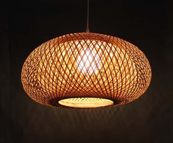 Small Bamboo Lighting Width 20cm Height 25cm- 110-240V50-60Hz Rural Lighting Free Shipping Worldwide Rustic Pendant Light