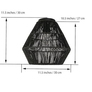 Handwoven Black Paper Rope Flush Mount Light - Low Ceiling Lighting