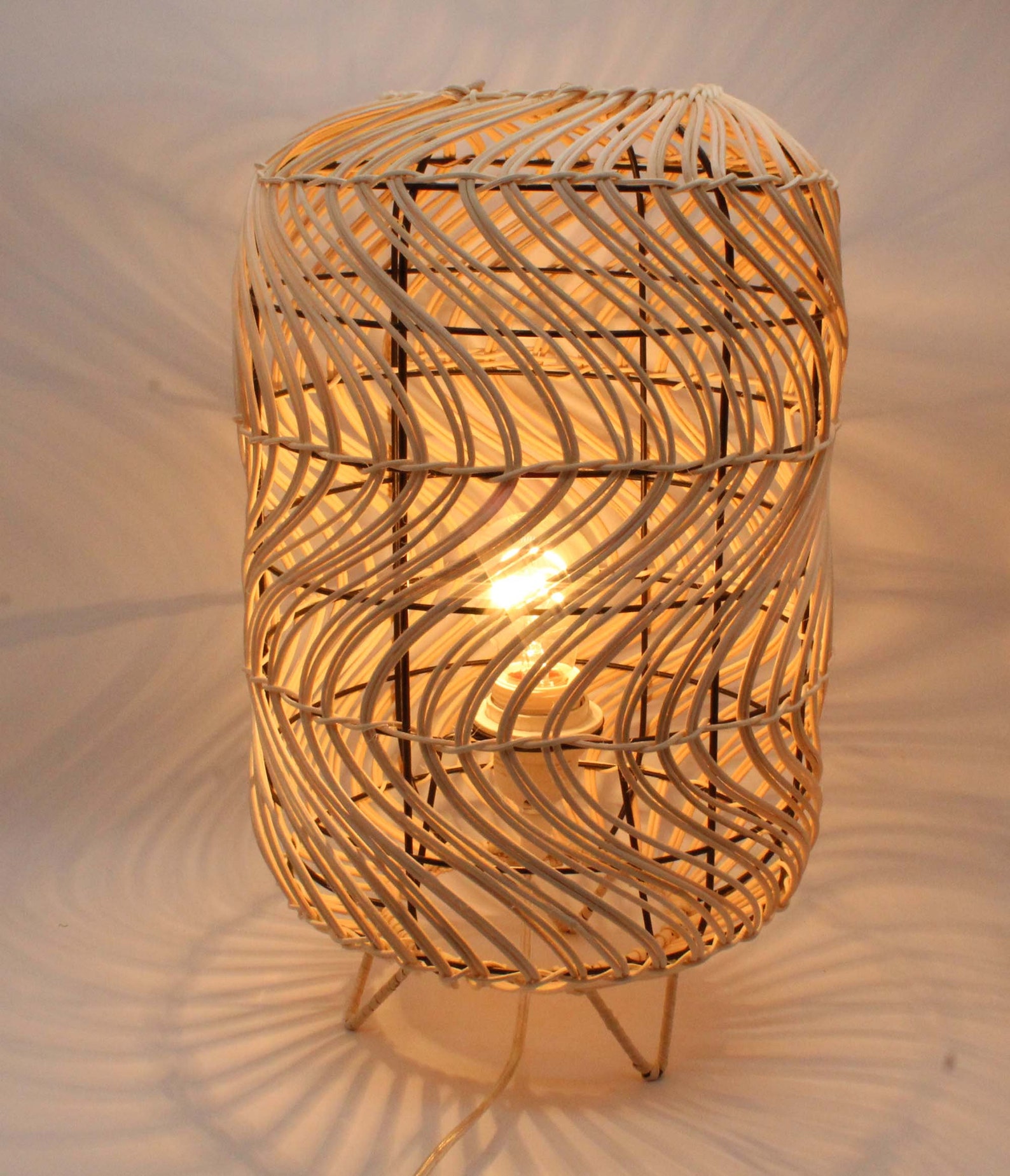 Creative Rattan Table Lamps Rattan Desk Lighting Fixtures Etsy