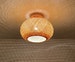 Round Bamboo Flush Mount Lighting Fixture - Low Ceiling lamp -Semi Flush Lighting -110-240V/50-60Hz - Using Worldwide