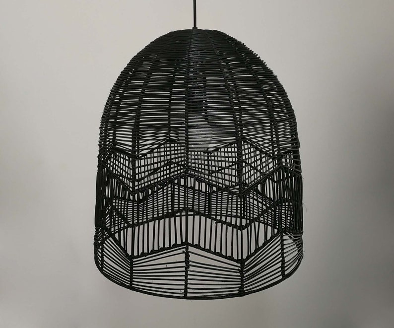 black rattan lamp shade