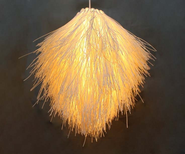 Like Long Hair Natural Rattan Pendant Lights Ceiling - Rattan Cloche Pendant Ceiling Lights
