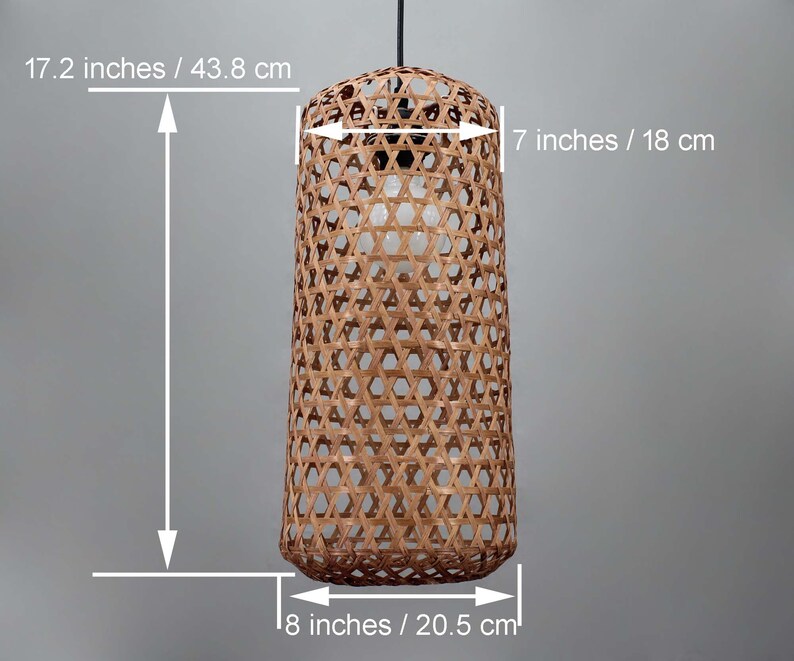 Natural Bamboo or Brown Rustic Style Bamboo Pendant Light - 8 - Pendant Lighting - iD Lights image