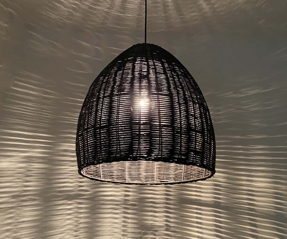Rattan basket light fixture outlet