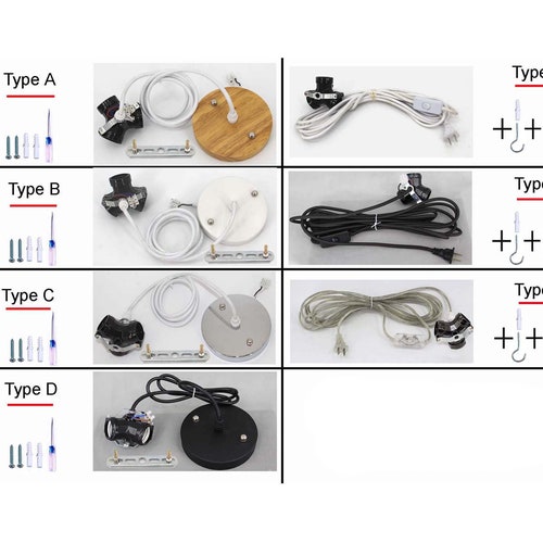 DIY Pendant Light Kit Lighting Electrical Fitting Plug in Etsy