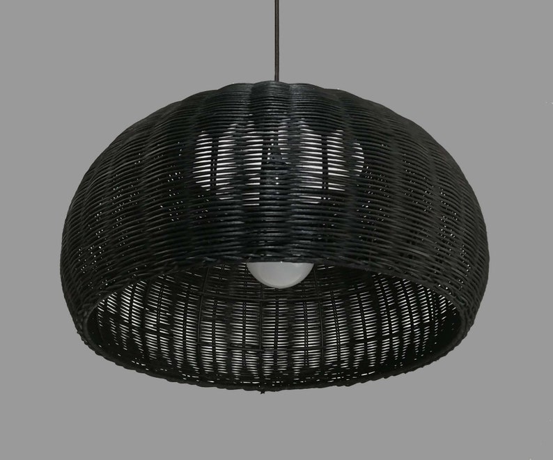 Brown Rattan Lighting Fixtures Rattan Lamp Wicker Lighting Etsy