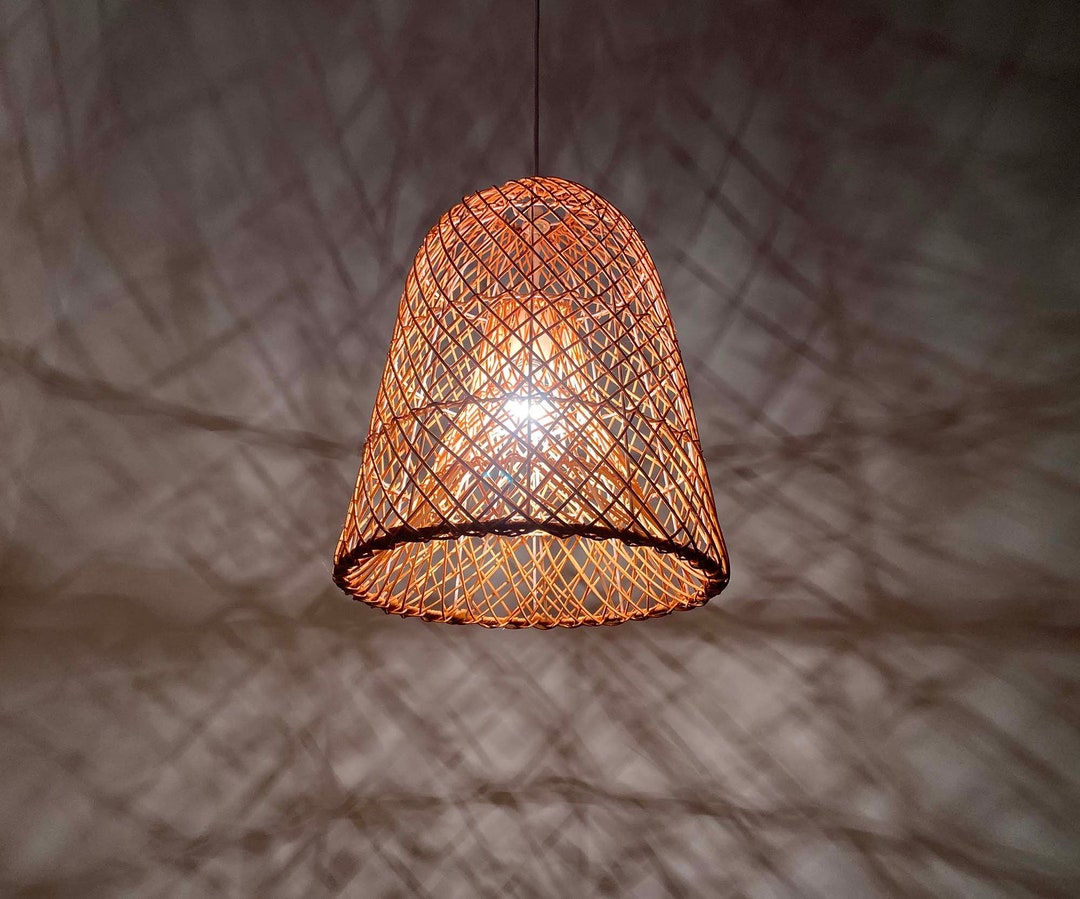 Handwoven Rattan Pendant Lights Light Brown Rattan Lighting Fixtures