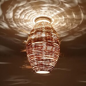 Rugby-shaped Rattan Flush Mount Fixtures - Romantic Style Lighting - Rattan Lighting - 110-240V/50-60Hz - Free Shipping Worldwide