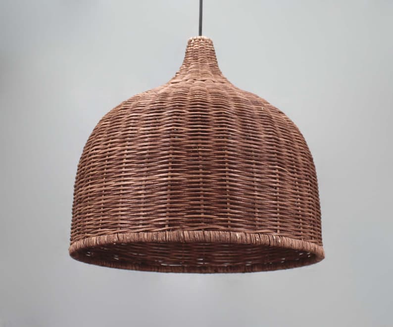 Brown Basket Pendant Lights - Rattan shops Lighting Fixtures - Vintage Lighting - Rustic Lighting - 110-240V/50-60Hz - Free Shipping Worldwide