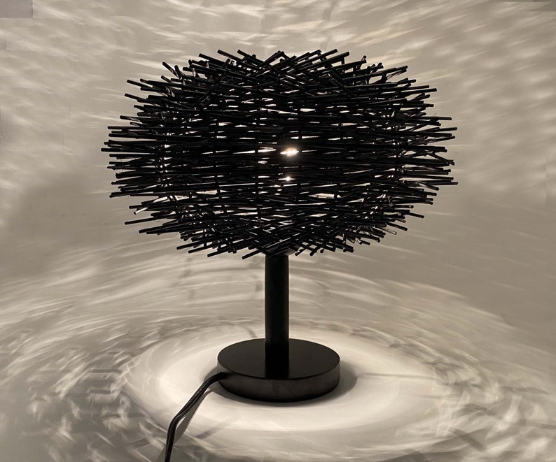Black Bird Nest Table Lamp Black Desk Lighting Countryside Etsy