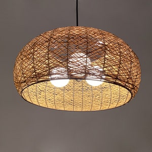 Hand Woven Hemp Rope Pendant Light: Custom Colors