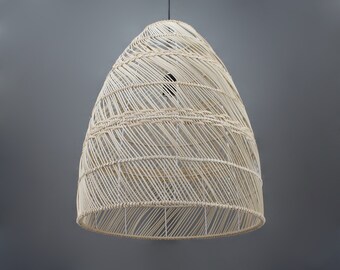 Handwoven Rattan Pendant Light, Bohemian Basket Ceiling Fixture