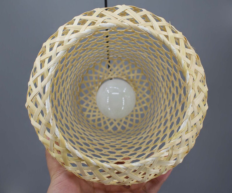 Natural Bamboo or Brown Rustic Style Bamboo Pendant Light - 7 - Pendant Lighting - iD Lights image