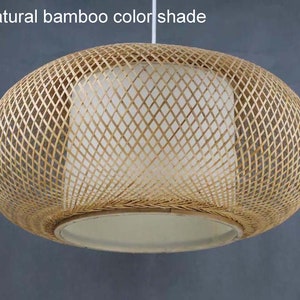 Bamboo and Parchment Pendant Lights Handmade Bamboo Ceiling Lamps Natural Bamboo Color 110-240V/50-60Hz Free Shipping Worldwide image 6