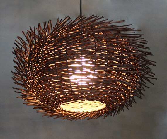 Wicker nest cheap pendant lamp