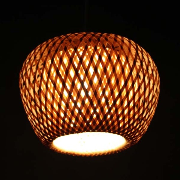 Bamboo Small Double Lampshade Pendant Lamp-Bamboo Lighting-Home Decor-Ceiling lighting-Hanging Lamp - 110-240V/50-60Hz -Using Worldwide