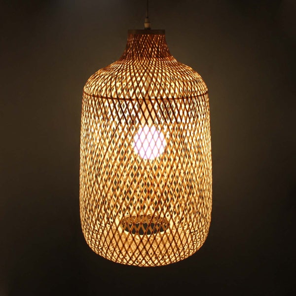 Romantic and Creative Bamboo Pendant Light - Rustic Lighting - Bamboo Chandelier - Diameter 35cm, Height 55cm - Free Shipping Worldwide