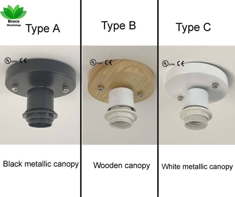 Brown Round Bamboo Flush Mount Lighting Fixture Low Ceiling lamp Semi Flush Lighting 110-240V/50-60Hz Using Worldwide image 10