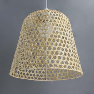 Bamboo Basket Pendant Lighting-Pendant Lights-Bamboo Decor Lamp-Ceiling Lighting-Hanging Lamp-Bamboo Lamp Fixtures-Diameter 35 cm