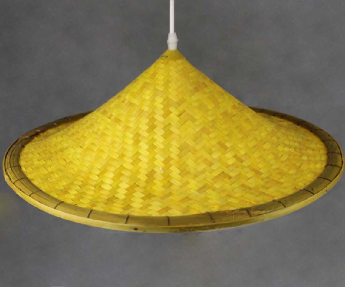 Bamboo Hat Pendant Lightingchandelierceiling Lampbar or Etsy