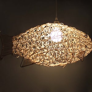 Fish Shaped Rattan Lighting - Rattan Fish Pendant Lights - Fish Lighting - Decorative Fish - Free Shipping - Custom Make Longer Cord Free
