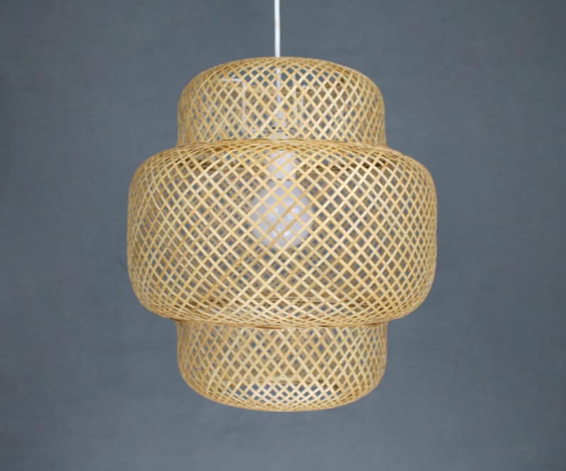 Bamboo Pendant Lightingbamboo Lamp Shadebamboo Craftslounge Etsy