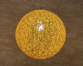 Yellow Ball Pendant Light - Hang Ball Lighting - Home Spherical Lighting - Holiday Lighting - Party Decor Lighting - Free Shipping Worldwide