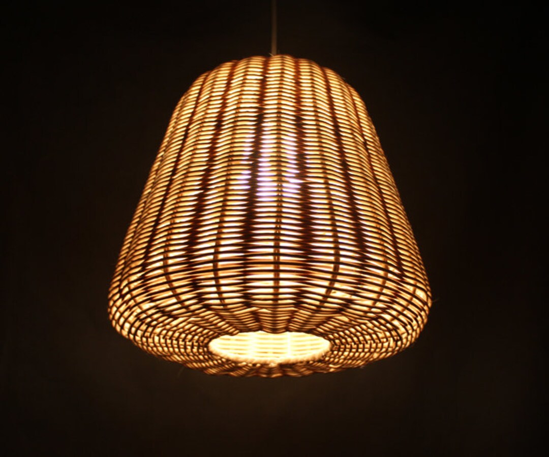 Natural Rattan Pendant Light Natural Ratan or Black Lighting Fixtures