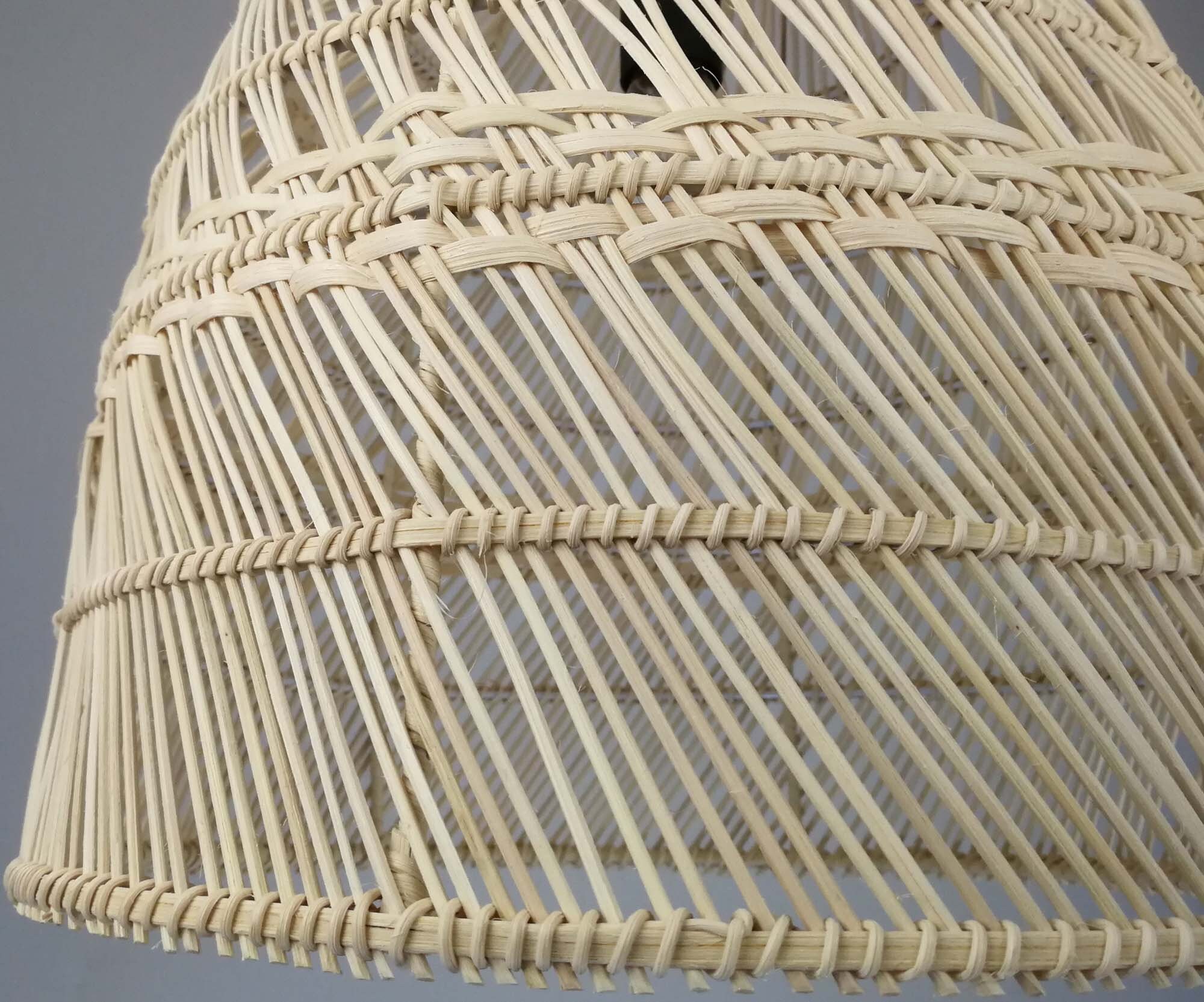 Bell Rattan Pendant Light – Woven Lampshade, Natural Finish (14.5'') - Etsy