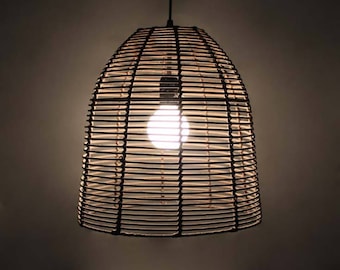 Brown Rattan Pendant Lights-Bell Shape Pendant lighting-Drum Shape Pendant lights-Decor Lighting-Wicker Lighting-Room Lighting-110-240V