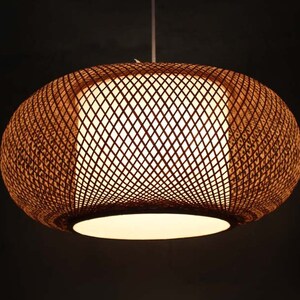 Bamboo and Parchment Pendant Lights Handmade Bamboo Ceiling Lamps Natural Bamboo Color 110-240V/50-60Hz Free Shipping Worldwide image 3