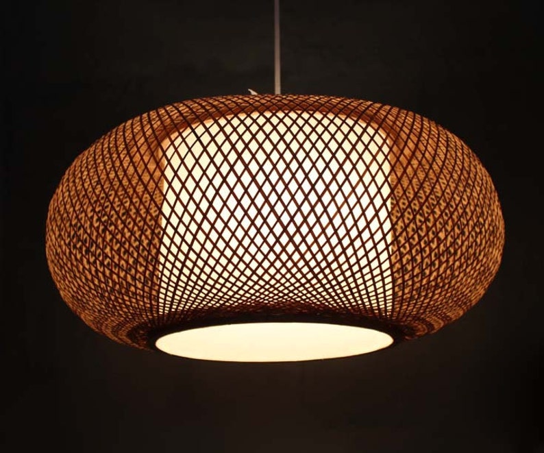 Bamboo and Parchment Pendant Lights Handmade Bamboo Ceiling Lamps Natural Bamboo Color 110-240V/50-60Hz Free Shipping Worldwide image 3