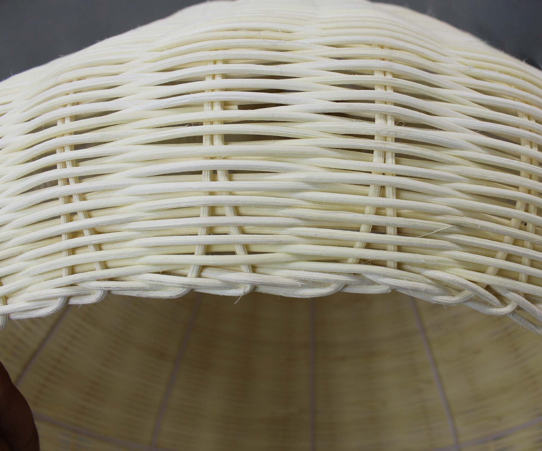 Bleaching White Rattan Pendant Lights Rustic Lighting Bell Etsy