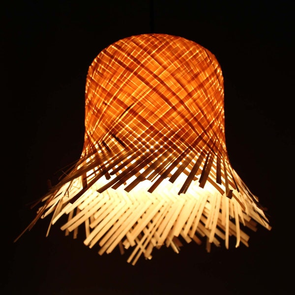 Romantic Style Bamboo Pendant Lights - Hat-Shaped Bamboo Lighting - 110-240V/5--60Hz - Using Worldwide