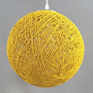 Yellow Hemp Rope Ball Pendant Light - Spherical Lighting