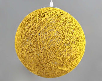 Yellow Rope Ball Pendant Lights-Hang Spherical Lighting - Decor Global Lightings - 110-240V/50-60Hz - Free Shipping Worldwide