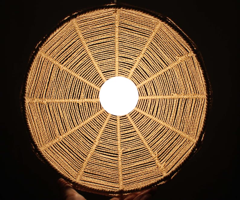 Beige Paper Rope Pendant Light Hand Woven Rope Lighting - Etsy
