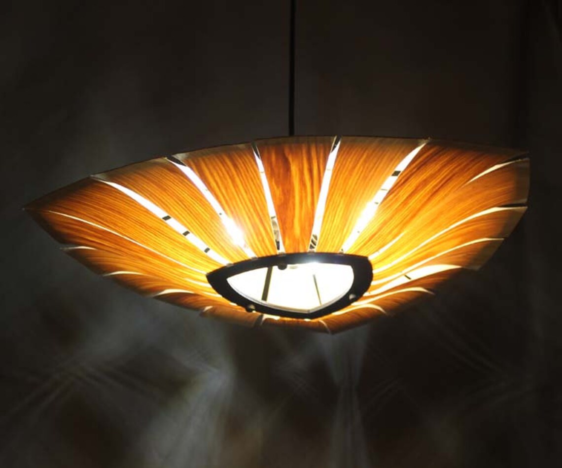 Triangle Wooden Paper Pendant Lights Umbrellas Lighting Etsy