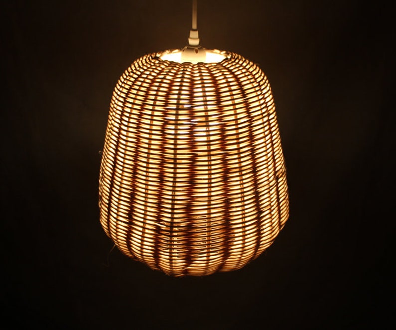 Handwoven Rattan Pendant Light - Natural or Black/brown, 11.5'' Shade ...