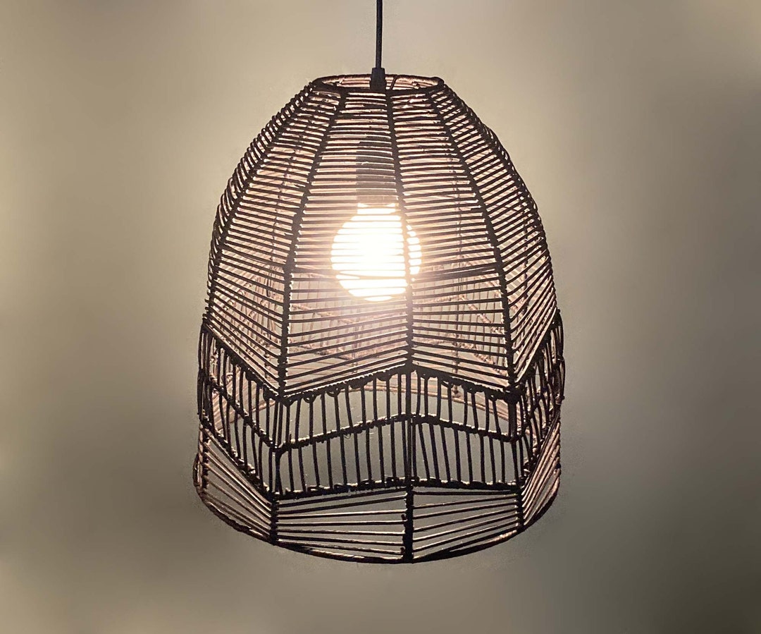 Handwoven Rattan Pendant Light, Rustic Ceiling Light, Decor Lighting ...