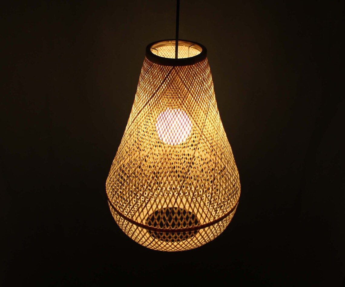 Creative Bamboo Lighting Bamboo Pendant Light Width Etsy