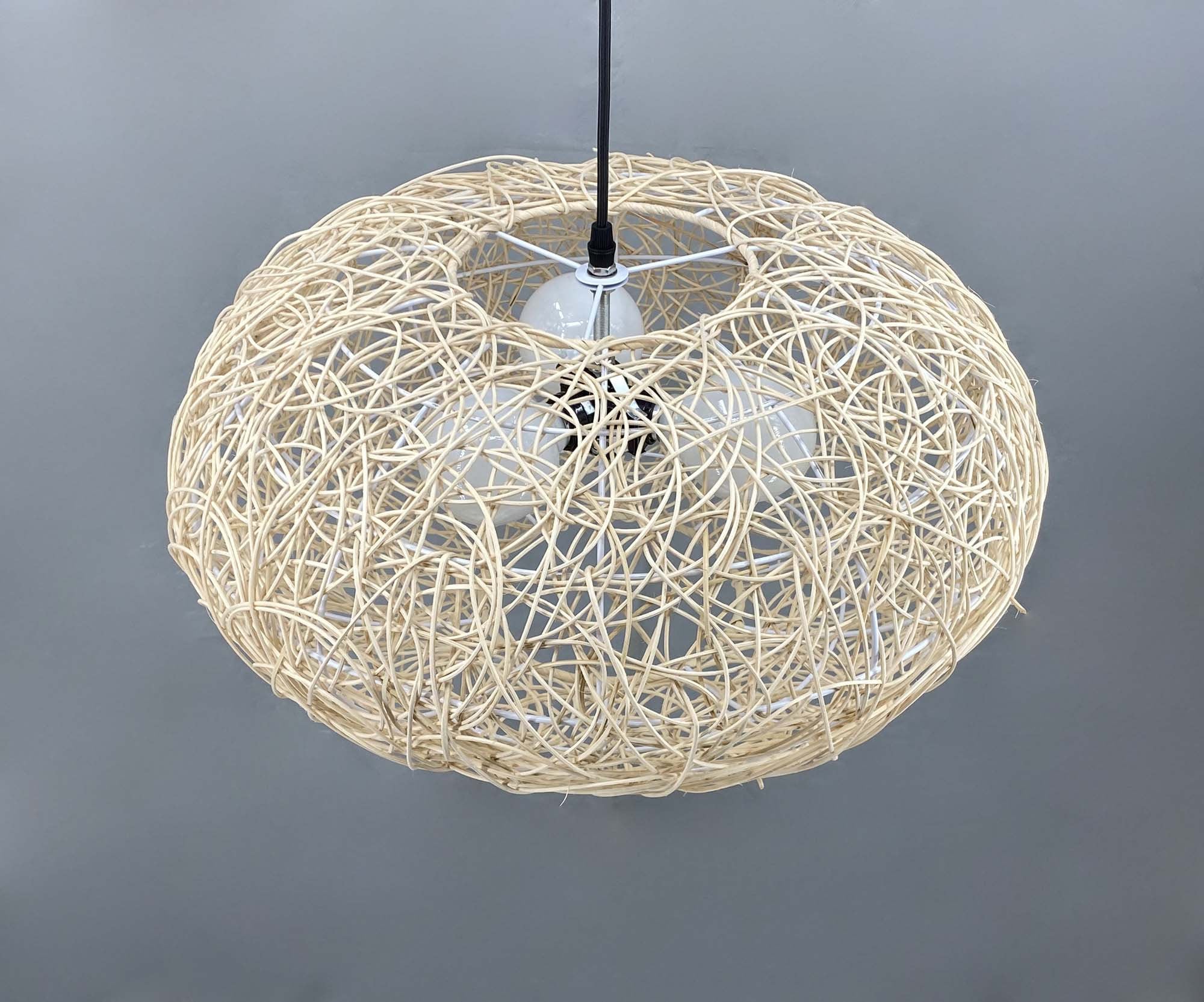 Natural Rattan Ovalshaped Pendant Light Rattan Chandelier Etsy Australia
