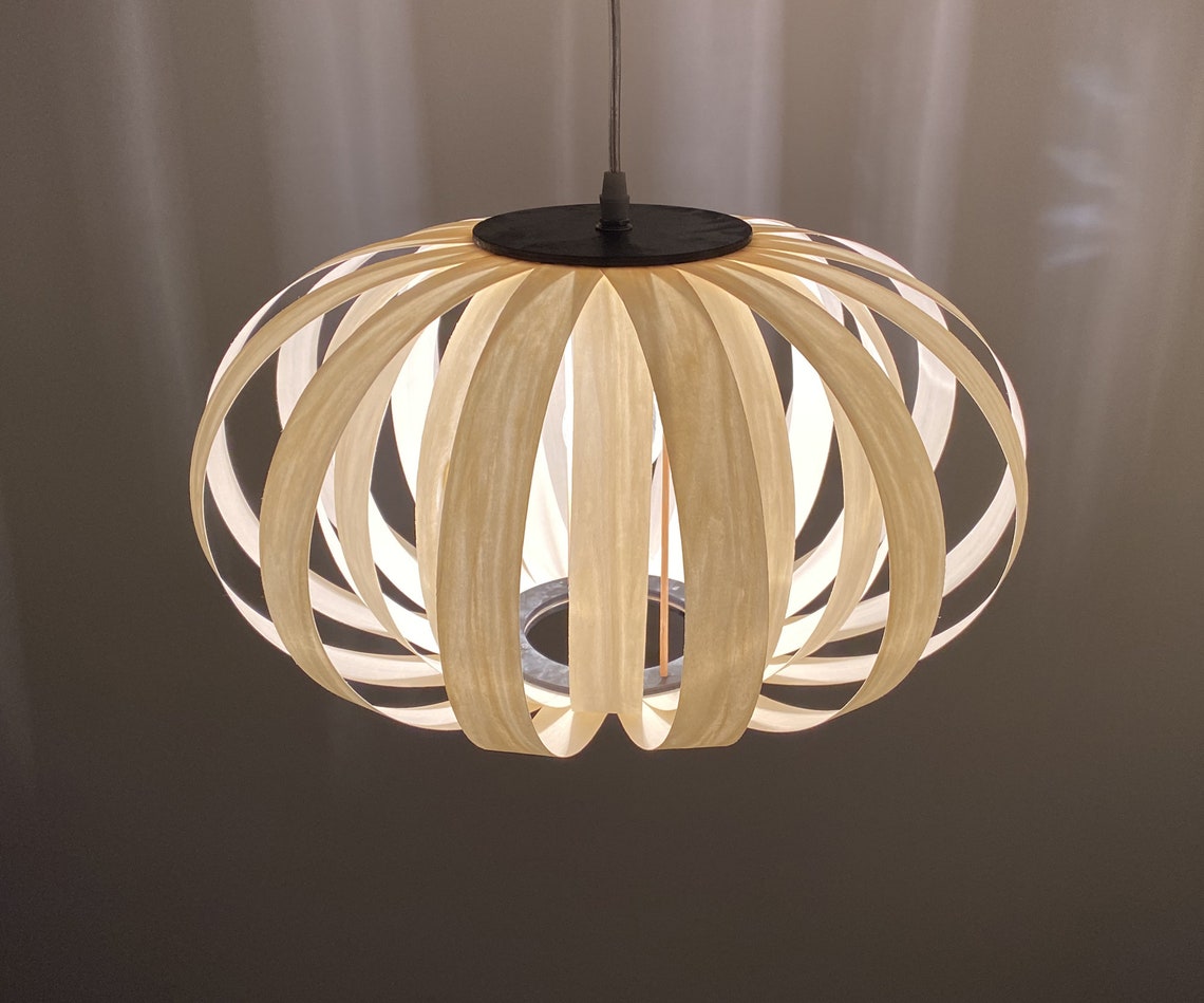 Thin Wooden Paper Pendant Lightsdecorative Lightingcreative Etsy