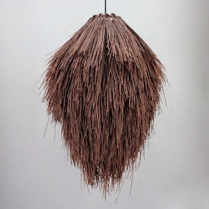 Handwoven Thin Rattan Pendant Light,Like Hanging Hair,Rustic Ceiling Light,Romantic Style Hanging Light,Size W15&quot;X H19.7&quot;,3 Color Available
