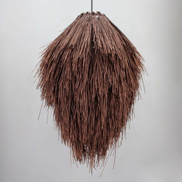 Suspension en rotin tressé à la main, plafonnier rustique, éclairage de style romantique, de la lampe L15" X H19,7"
