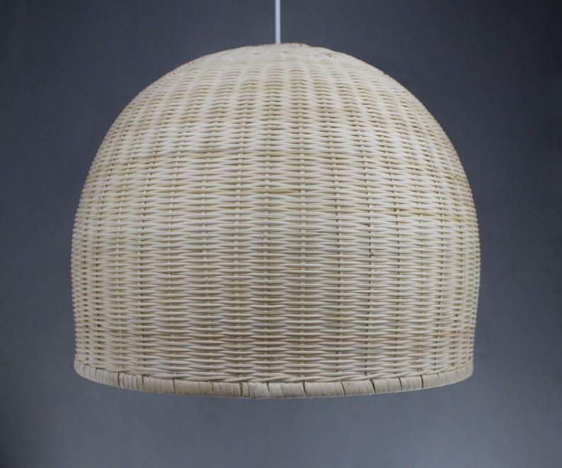 Handwoven Rattan Basket Pendant Lightspendant Etsy
