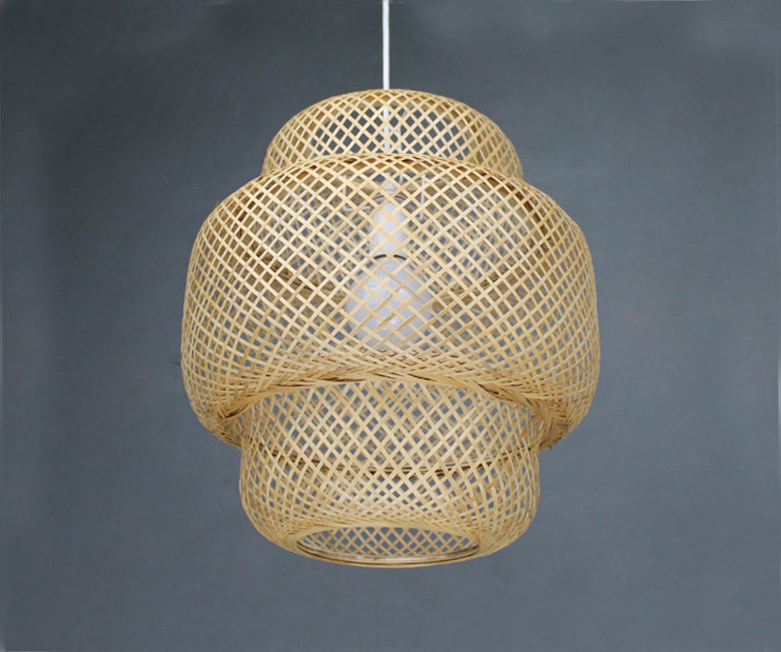 Bamboo Pendant Lightingbamboo Lamp Shadebamboo Craftslounge Etsy