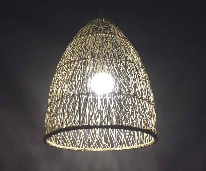 Natural Rattan Pendant Lightrattan Lighting Fixturedecor Etsy